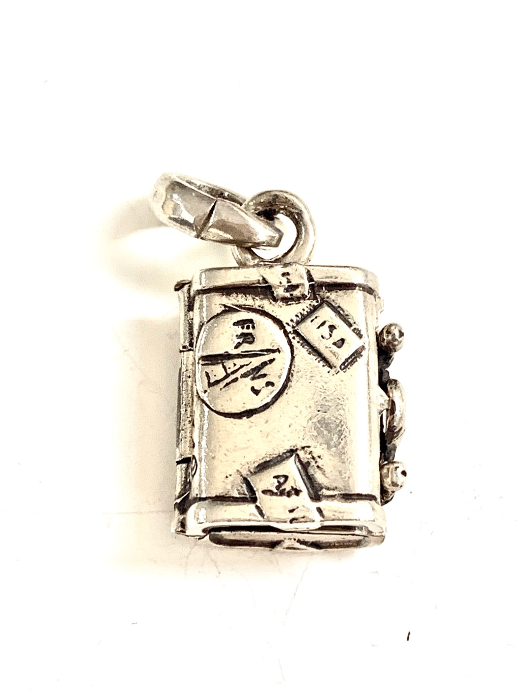 Sterling Silver Suitcase Charm for Travel Keepsakes-image