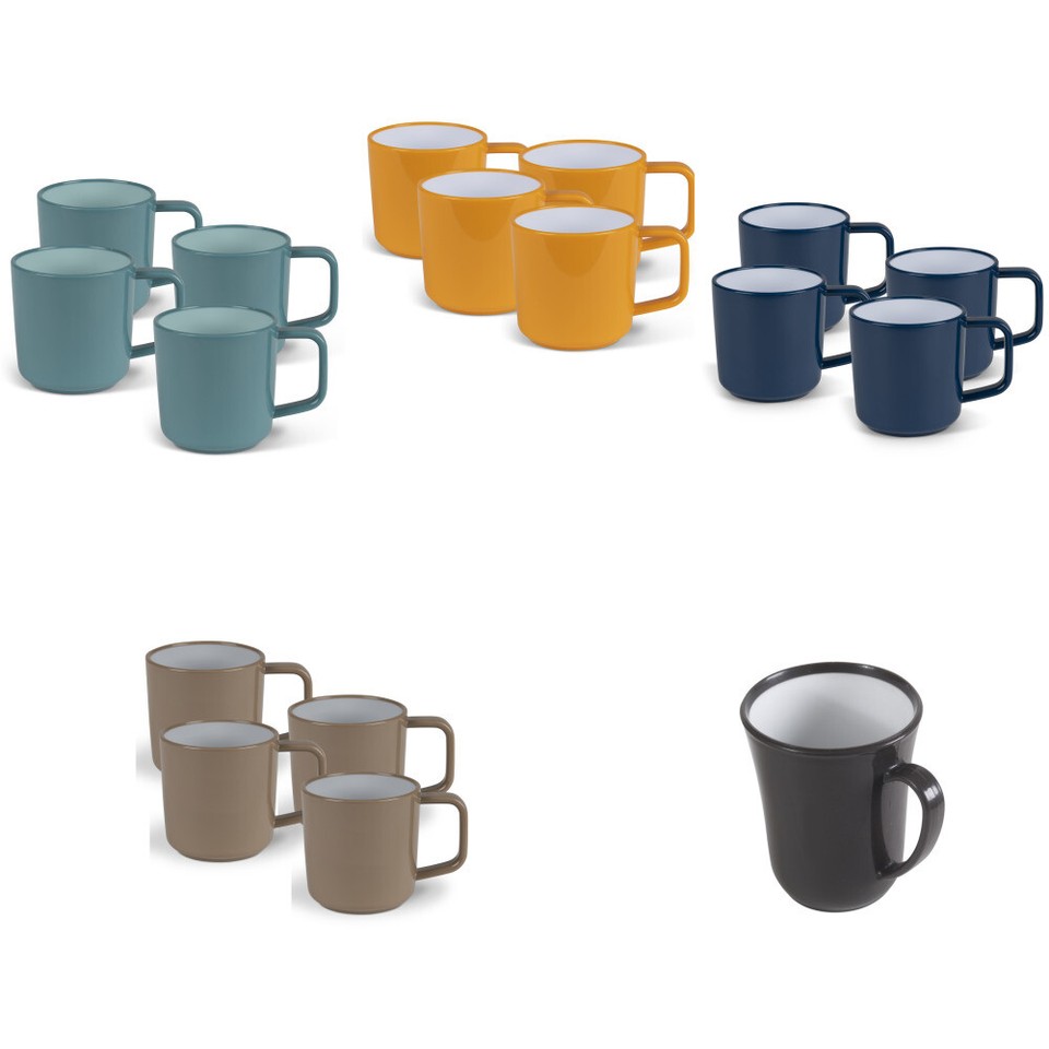 Camping Kaffee Tassen Becher aus Melamin, verschiedene Farben, widerstandsfähig