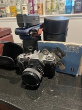 Canon AV-1 35mm SLR Film Camera With 50mm F/1.8 And Sears 70-210mm Lens