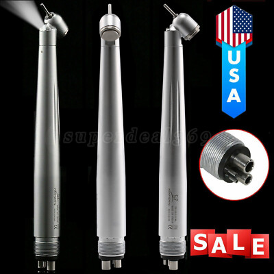 Dental High/Fast Speed 45° Degree Handpiece LED E-generator Push Button 4Hole ns