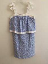 NWOT Janie and Jack size 8 Blue Eyelet Sundress bows fully lined