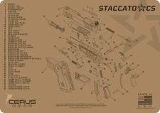 STACCATO CS Schematic Handgun Mat FDE
