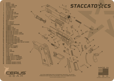 STACCATO CS Schematic Handgun Mat FDE