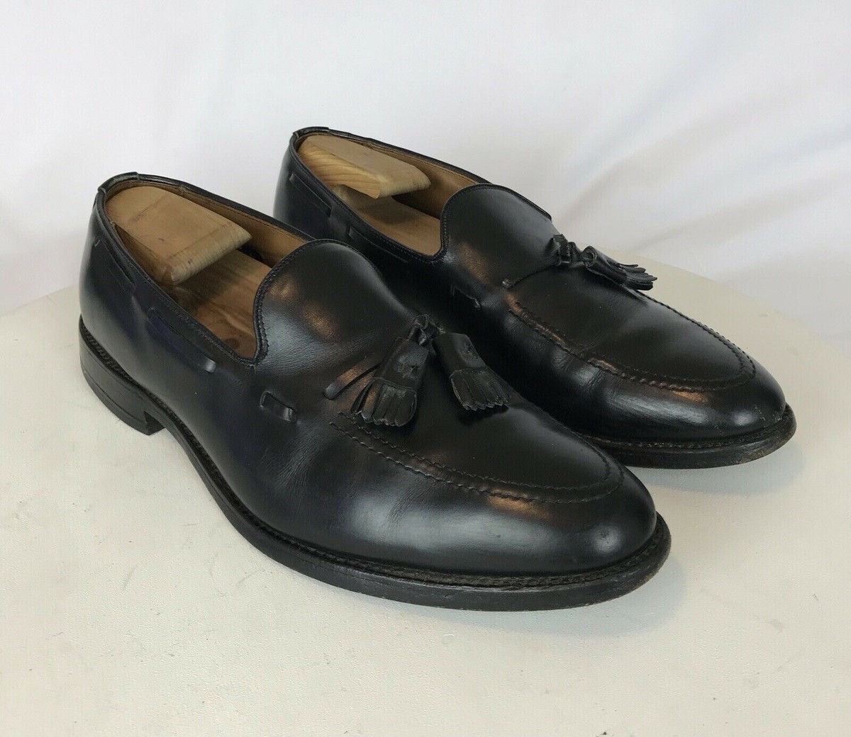 ALLEN EDMONDS Grayson Black Leather Tassel Loafer Shoes SZ  display picture 1