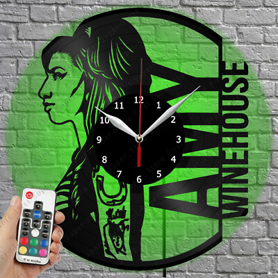 LED Clock Amy Winehouse Vinyl Record Wall Clock Led Light Wall Clock 2842