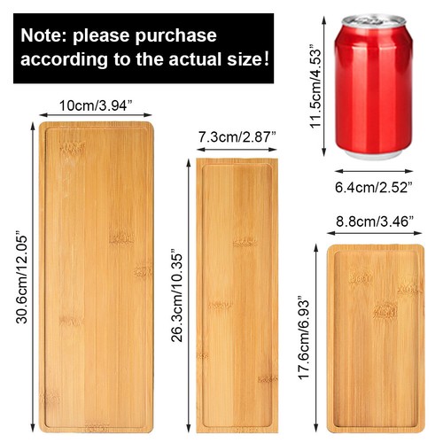 Rectangle Natural Bamboo Tray Plant Succulent Pot Saucer Wooden Bathroom Counter - Picture 2 of 11