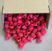 CAPLUGS P-48B RED PLASTIC THREADED PLUG, 150 PCS.