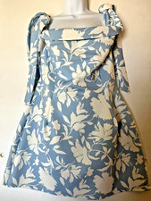 ASOS Blue and White  Floral Scuba Tie Shoulder Skater  Dress Size 12