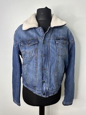 Original Ladies Firetrap Blue Mid-wash Blue Denim Jacket Size L Uk 14
