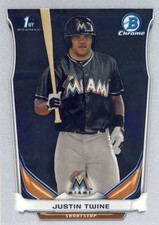 (42) 2014 Bowman Draft JUSTIN TWINE Rookie LOT ALL CHROME Marlins CDP41