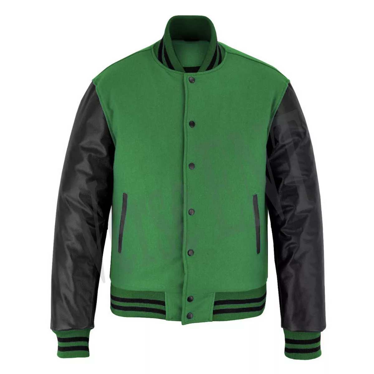 Green jacket with black leather best sale sleeves