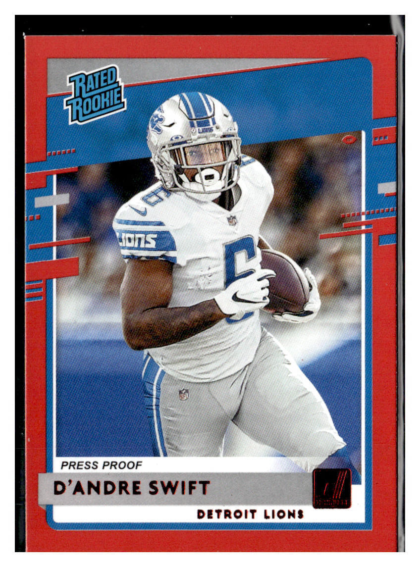2020 Donruss #309 D'Andre Swift Press Proof Red RC Lions Eagles