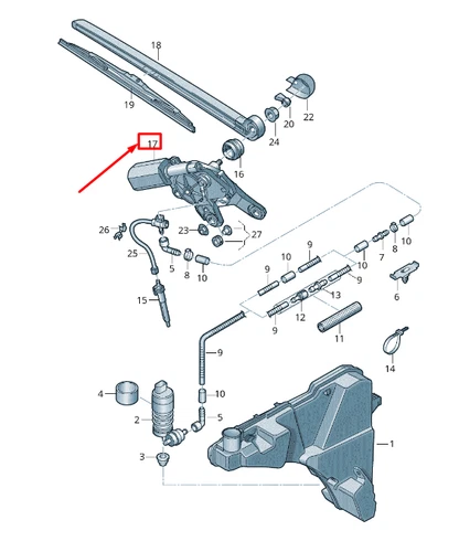 NEW AUDI Q5 FY REAR WINDSCREEN WIPER MOTOR 80A955711 GENUINE - Picture 1 of 5