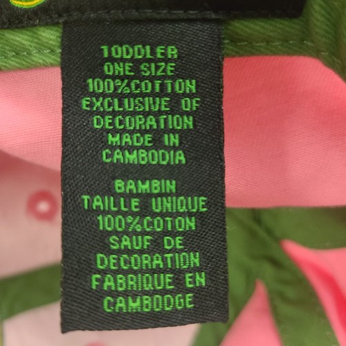Toddler John Deere Hat Cap Elastic Back Pink w Green & yellow Embroidered Logo - Picture 9 of 9