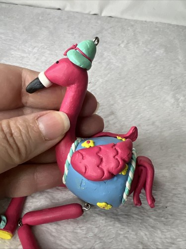 Lot 3 Flamingo Christmas Tree Ornaments 2011 Clay Life Guard Shelf Sitter - Picture 13 of 20