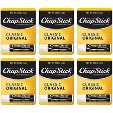 Pack of 6 New ChapStick Classic Original Lip Balm Tube, Lip Care - 0.15 Oz