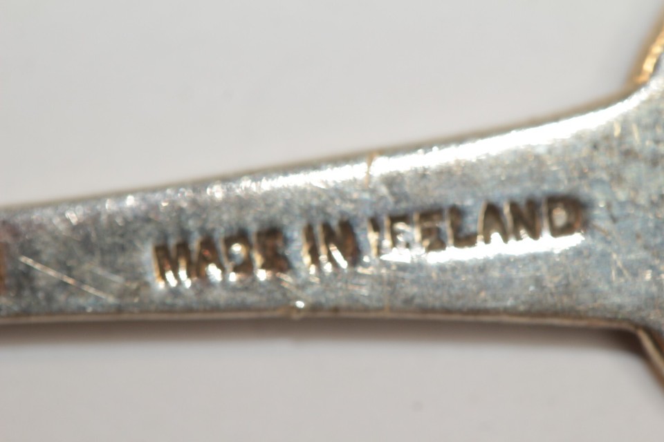 VTG Sterling Silver 1956 Dublin Ireland Green Clover Enamel 4" Small