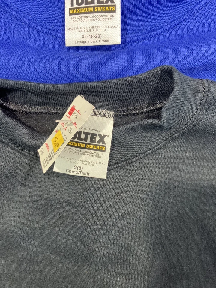 Lote De 9 Sudaderas De Colección Años 90 Juveniles Cuello Redondo Fruta Del Telar Tultex Foto 2 de 4