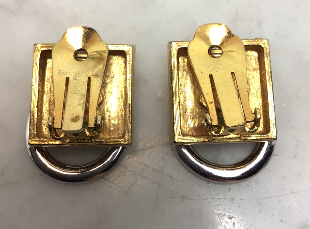 Vintage KENNETH JAY LANE Two Tone Knocker Clip On… - image 6