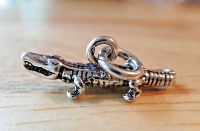 Sterling Silver 3D 7x22x6mm Long Alligator Gator Charm!