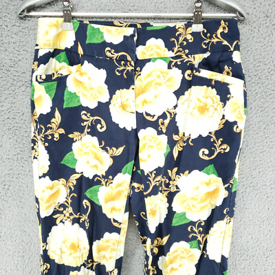 7th Avenue New York  & Company Womens 0 Floral Crop stretch Pant Chinos 28x24