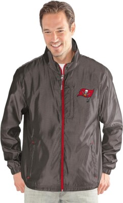 G-III Men's NFL Tampa Bay Buccaneers The Executive Full Zip Jacket, Gray, S