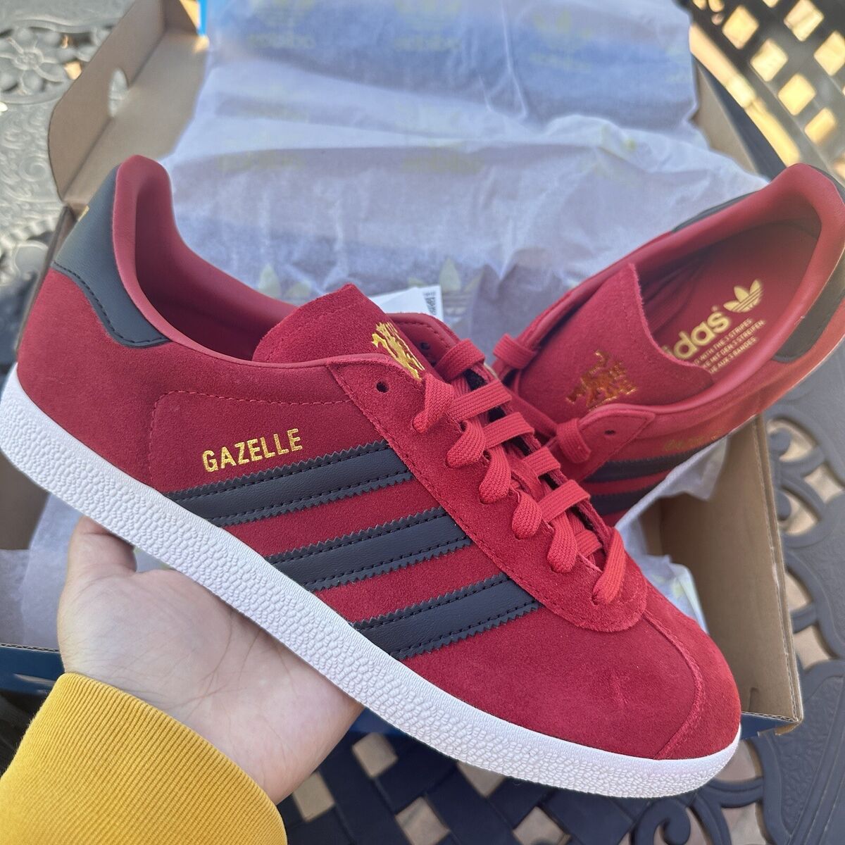 Adidas Manchester United x Gazelle Red Black Men's Athletic Adidas Manchester United x Gazelle Red Black Men's Athletic
