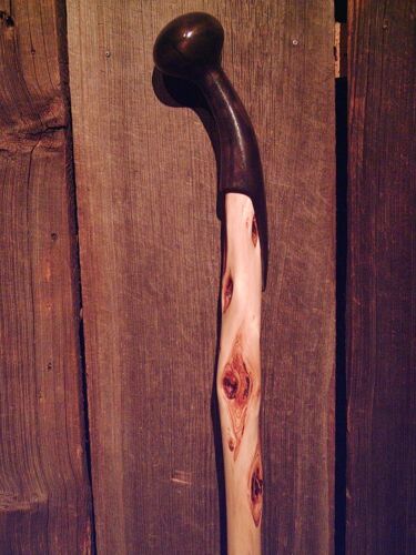 diamond willow shaft cane HAME brass handle walking stick custom made in the USA