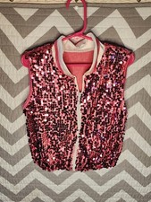 Weissman Girls Hip Hop Sequin Dance Jacket Sleeveless Pink