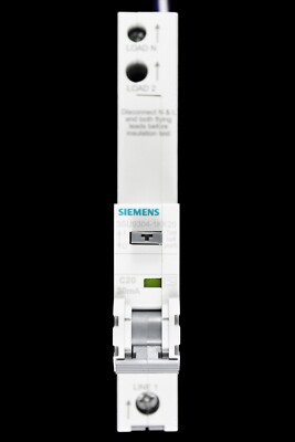 SIEMENS 20 AMP CURVE C 10kA 30mA RCBO TYP AC 5SU9304-1KK20