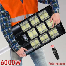 6000W Commercial Solar Street Light 1044LED Outdoor Dusk to Dawn High Brightness