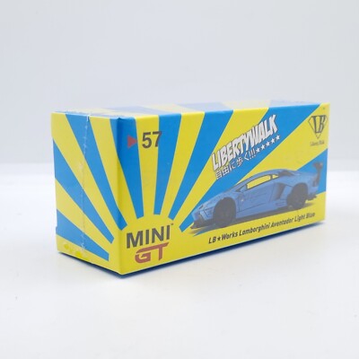 MINI GT LB WORKS LAMBORGHINI AVENTADOR LIGHT BLUE RHD