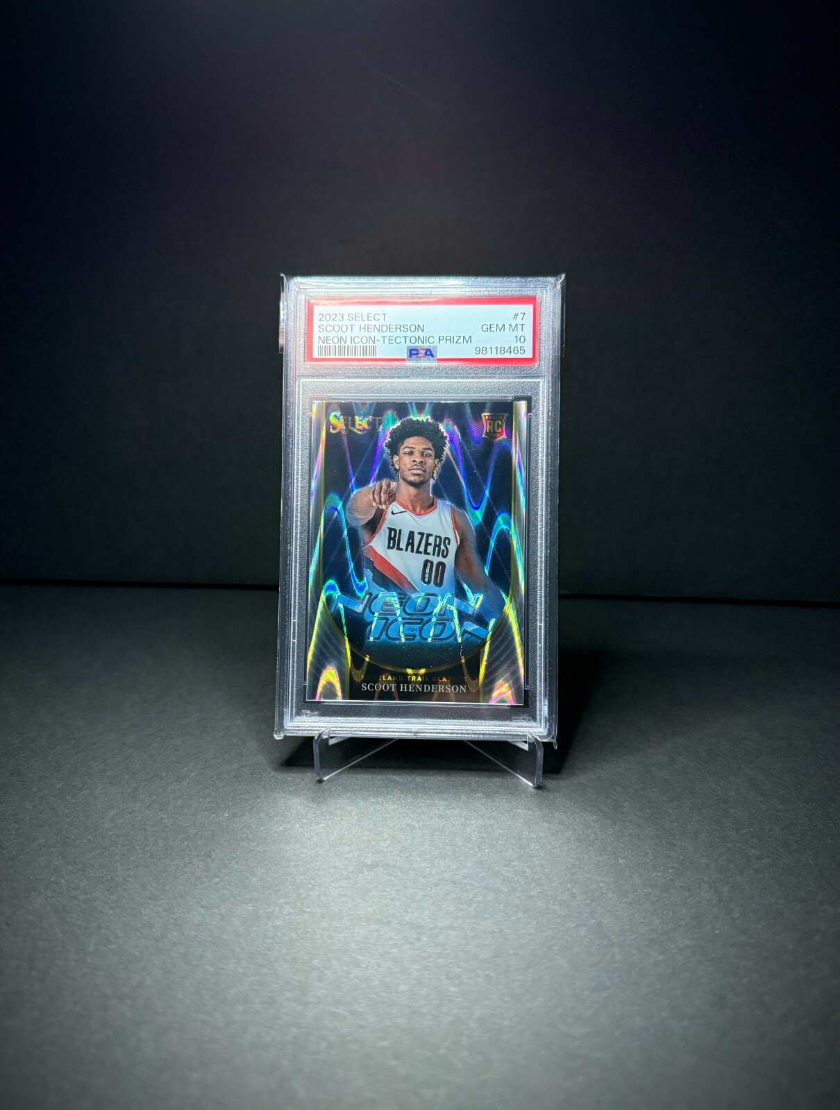 2023-24 Panini Select Neon Icons Scoot Henderson Tectonic Prizm #7 (RC)! POP 4! 