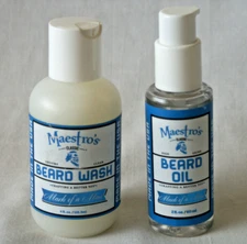 Maestro's Classic Mark of a Man Beard Wash 4oz and Beard Oil 2oz Set