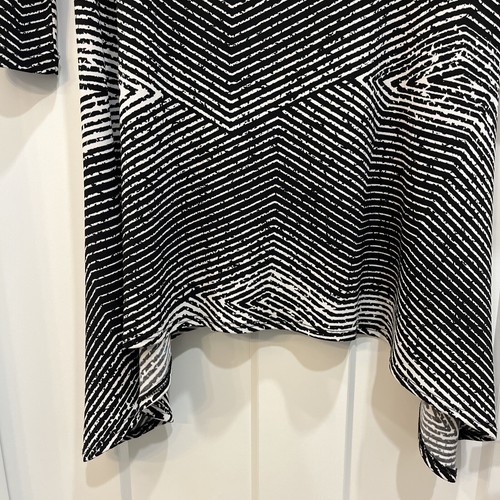 Clara Sun Woo Women’s Cold Shoulder Tunic Size XS Black White Abstract Print - Picture 5 of 10