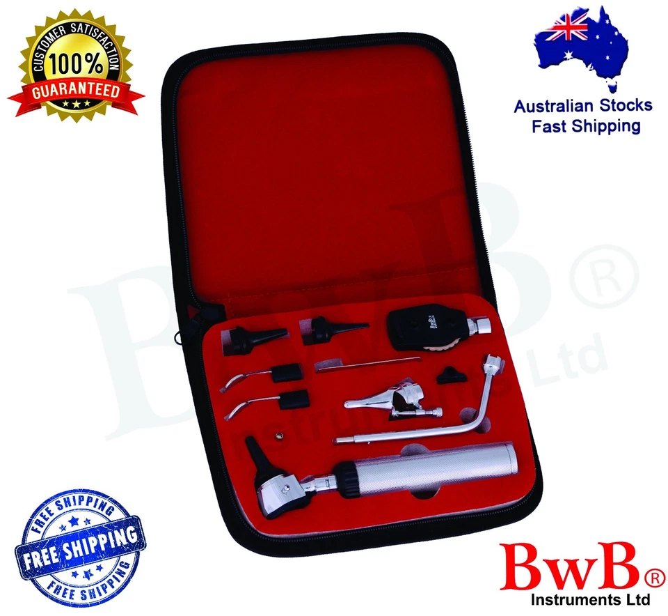 Otorrinolaringología Oftalmoscopio Otoscopio Laringe nasal Conjunto de diagnóstico CE BwB Foto 2 de 4