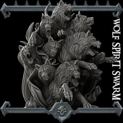 WOLF SPIRIT SWARM Insect Resin 3D Printed Fantasy Miniature D&D Tabletop RPG