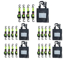 20pk Retractable Ratchet Tie Down Straps W S Hook For Haul Trailer Atvs