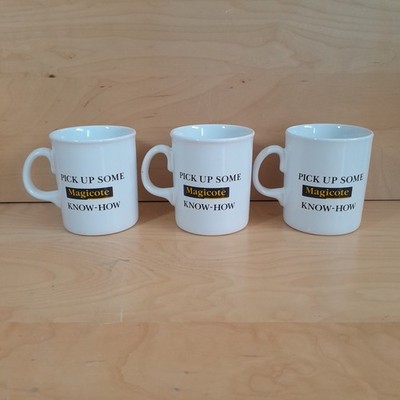 3 x Pick Up Some Magicote Know How Becher Tasse Keramik Vintage Retro