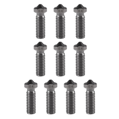 10PCS 0.4Mm Volcano Nozzles for E3D V6 Hotend 3D Printer, High Temperature Nozzl
