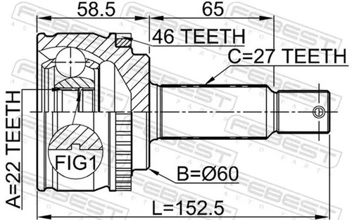 Junta homocinética lado de rueda 2210-CDA46 FEBEST para KIA CEE'D SW PRO CEE'D - Imagen 1 de 10