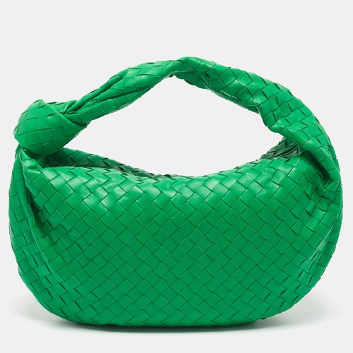 Bottega Veneta Jodie Medium Green Intrecciato Leather Hobo