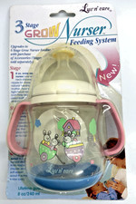 Luv n' Care 3 Stage Grow Nurser Feeding System Nipple Sipper Bunnies VTG 1998