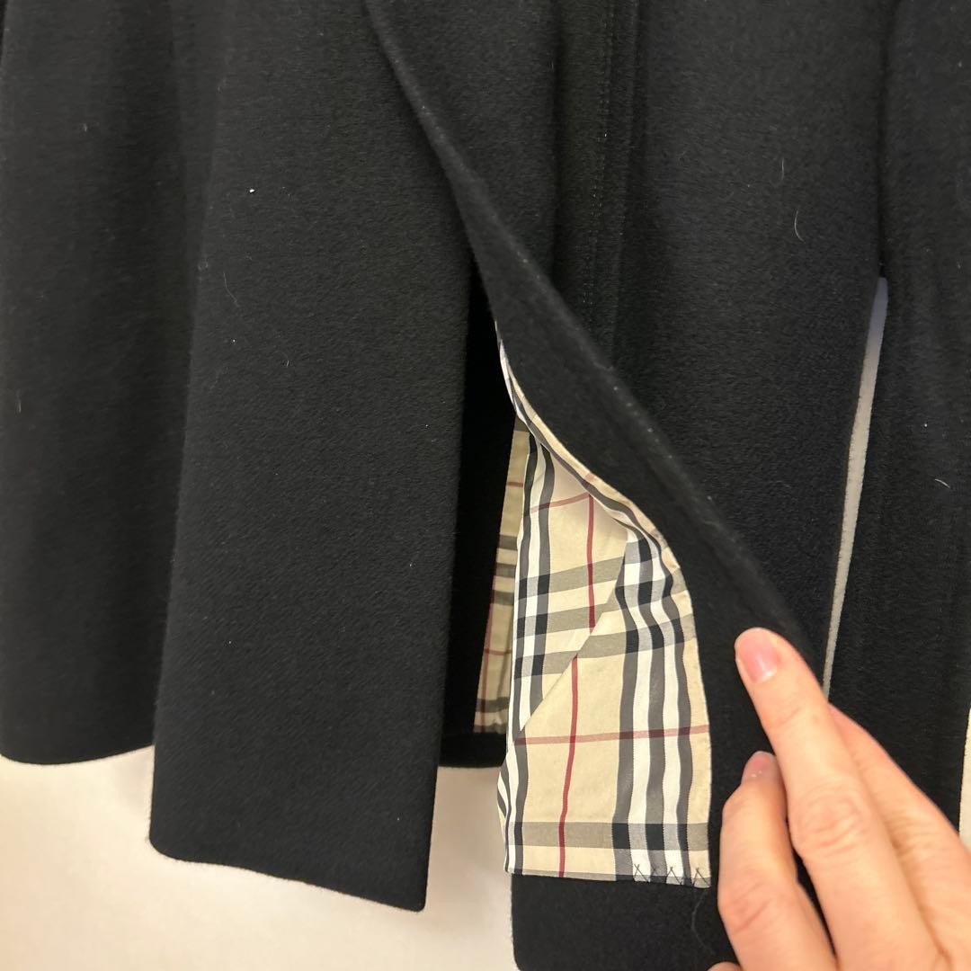 Burberry Blue Label Peacoat Black Wool With Check Pattern Size 38 For Women thumbnail 18