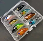 8pcs Small Minnow Crankbaits Fishing Lures W/Rattles Hard Bait Treble Hooks USA