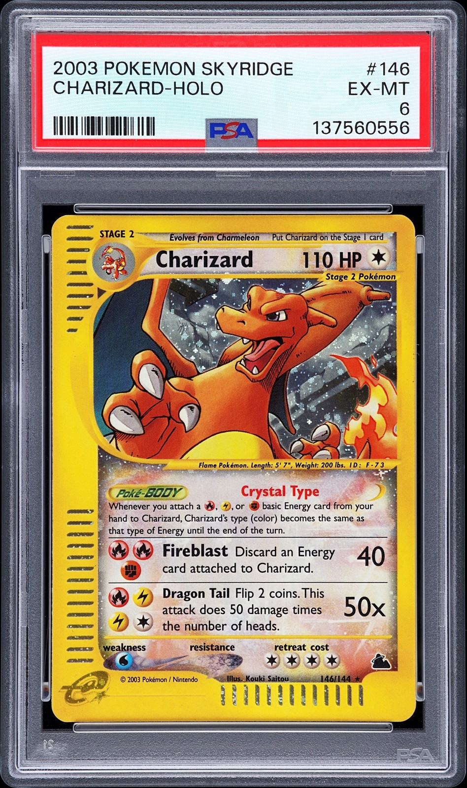 2003 Pokemon Skyridge #146 Charizard Holo PSA 6 EX-MT