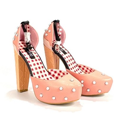 IRON FIST Pink Pearl Studded Platform Heels Womens US 8 ICE CREAM High Heel Shoe