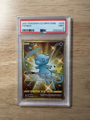 PSA 9 2021 Pokemon Celebrations Full Art Mew 025/025 Secret Rare Mint