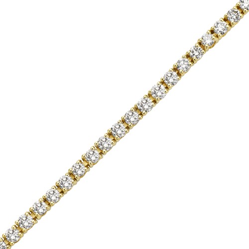 Brazalete de tenis de diamantes de oro amarillo de 14 quilates de oro sólido ... - Imagen 5 de 5