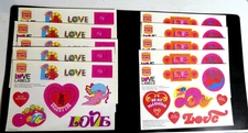 1960s - 1970s Burger King Valentines Love Labels STICKER Sheets (10)- Vintage